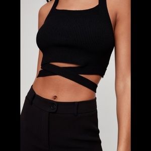 ARITZIA CAYENNE CROP KNIT OPEN BACK